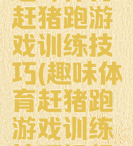 趣味体育赶猪跑游戏训练技巧(趣味体育赶猪跑游戏训练技巧视频)