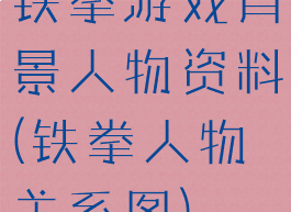 铁拳游戏背景人物资料(铁拳人物关系图)