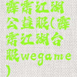 霹雳江湖公益服(霹雳江湖台服wegame)