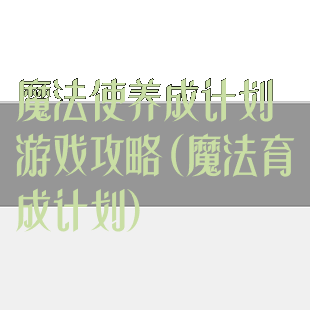 魔法使养成计划游戏攻略(魔法育成计划)