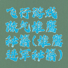 飞行游戏傲气雄鹰秘籍(雄鹰进军秘籍)