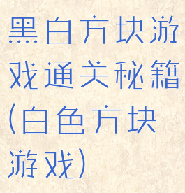 黑白方块游戏通关秘籍(白色方块游戏)