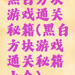 黑白方块游戏通关秘籍(黑白方块游戏通关秘籍大全)
