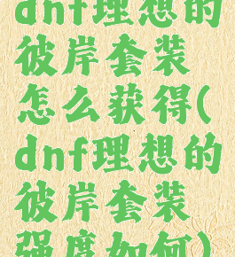 dnf理想的彼岸套装怎么获得(dnf理想的彼岸套装强度如何)