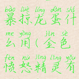 wow金色的暴掠龙蛋什么用(金色愤怒精灵有什么用)